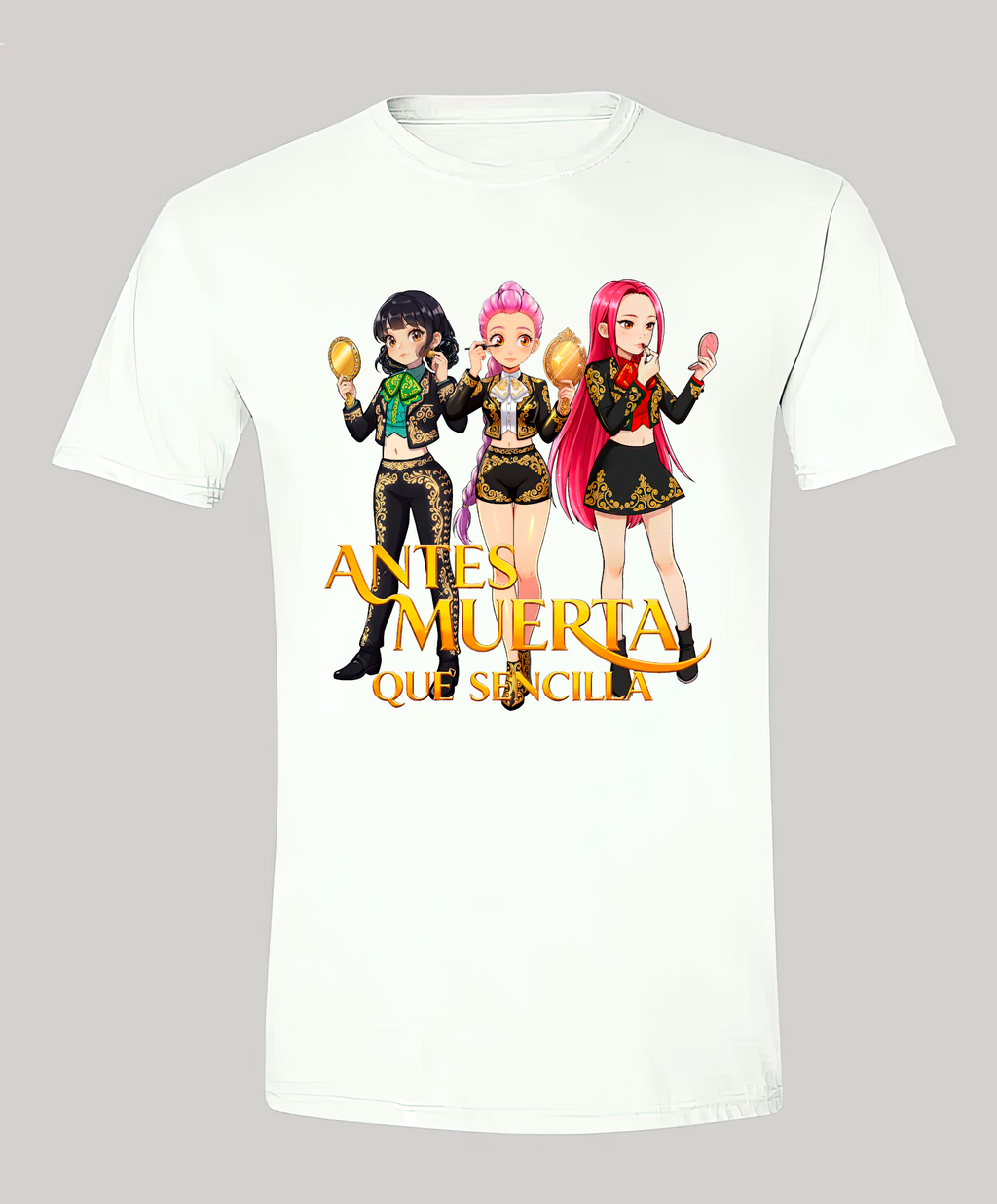 Playera Antes muerta que sencilla charro negro