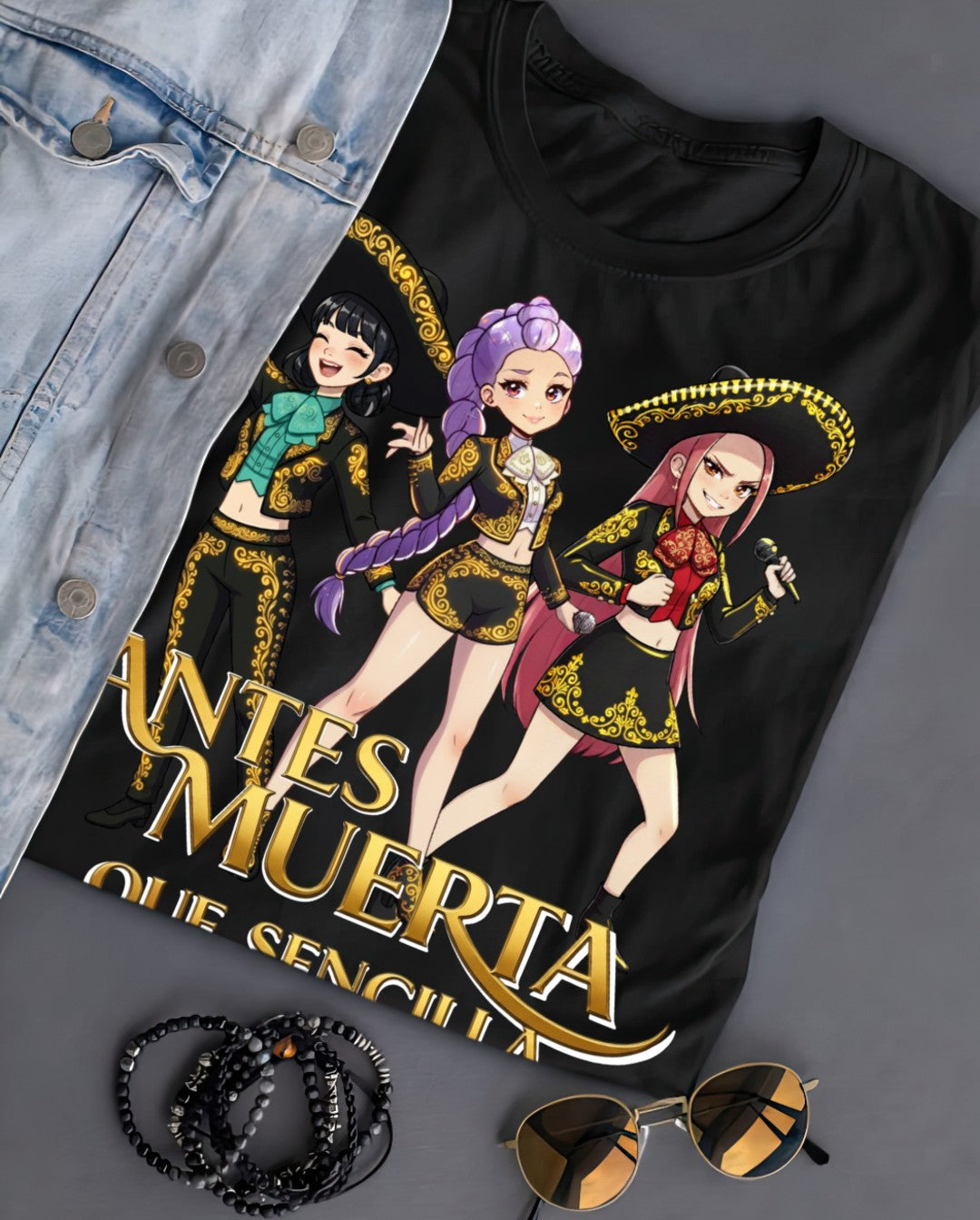 Playera Antes muerta que sencilla sombreros