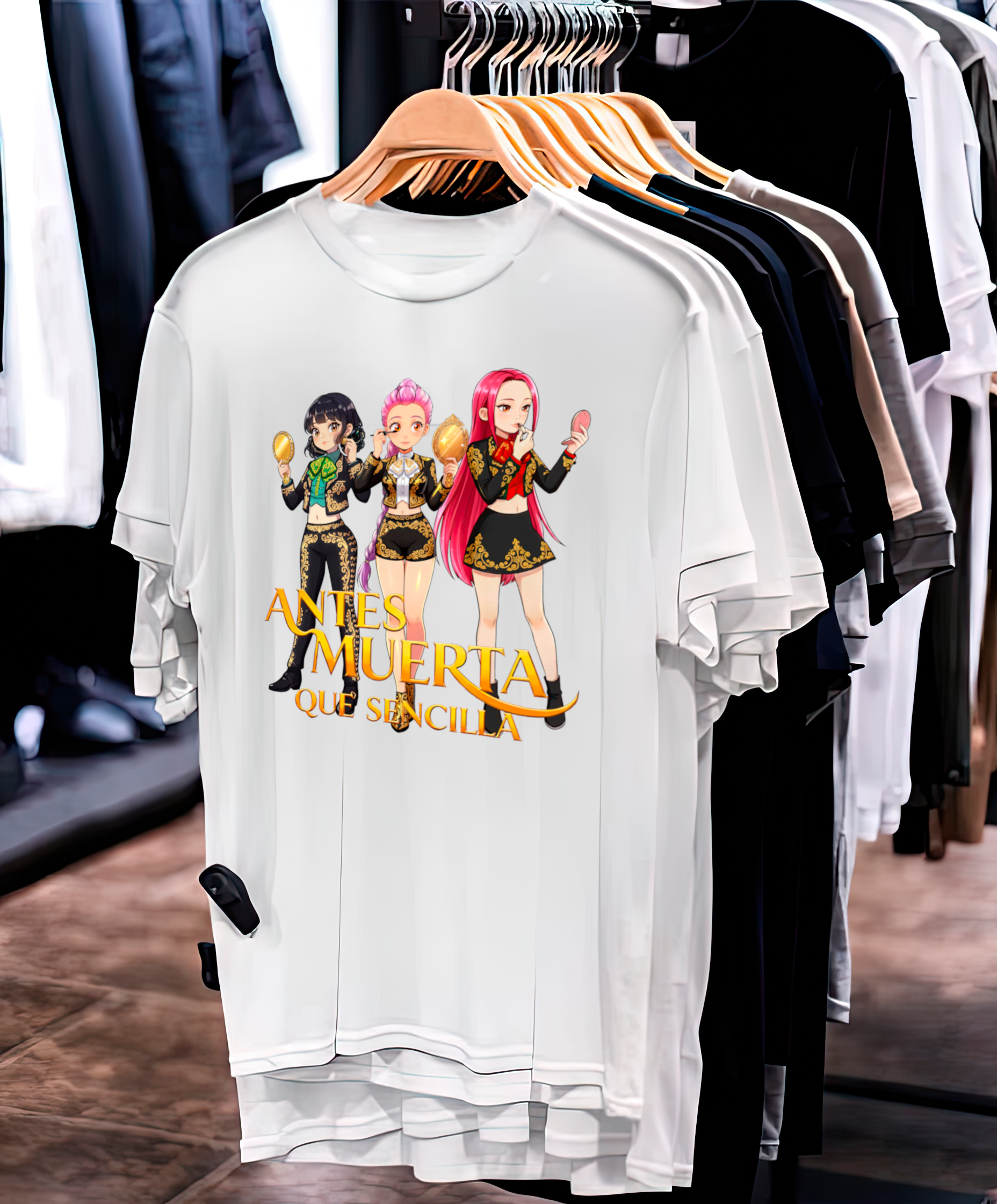 Playera Antes muerta que sencilla charro negro