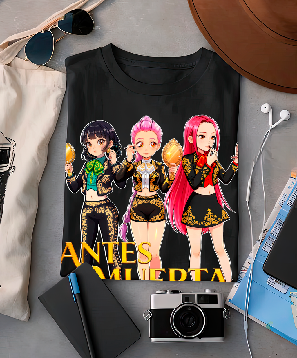 Playera Antes muerta que sencilla charro negro