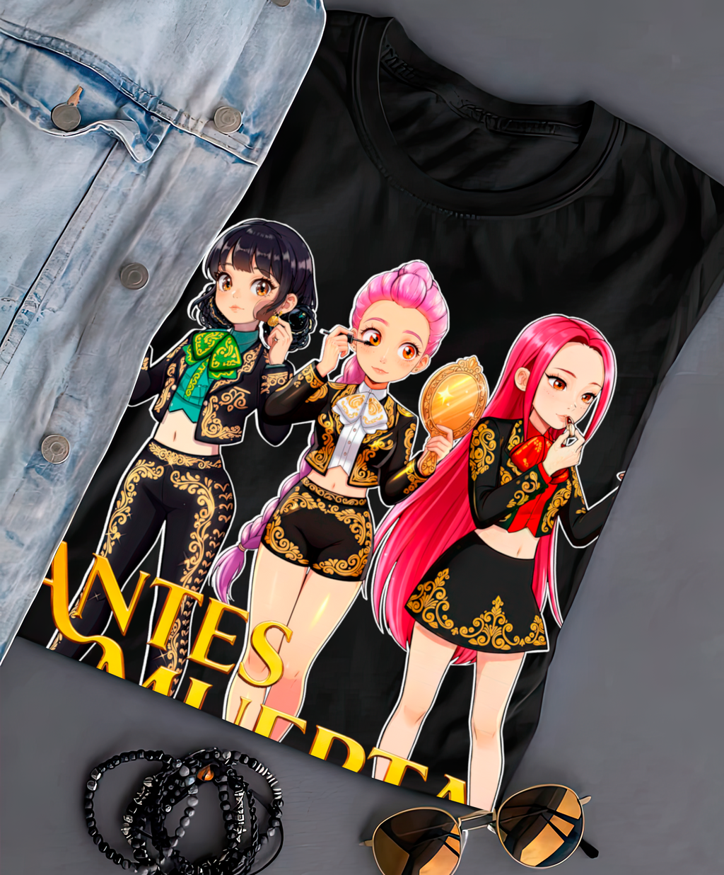 Playera Antes muerta que sencilla charro negro