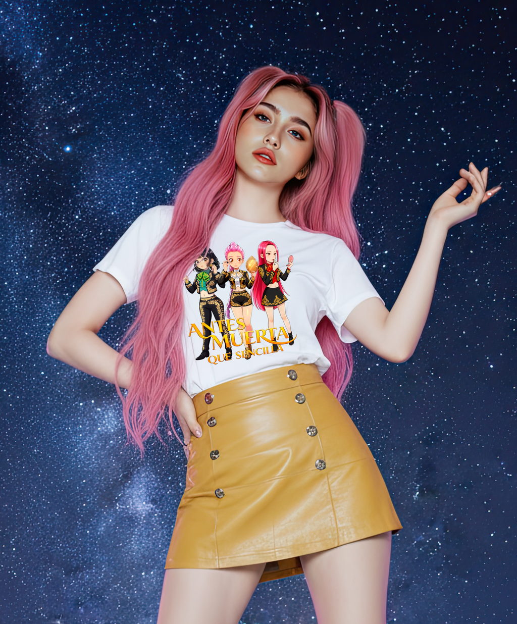 Playera Antes muerta que sencilla charro negro