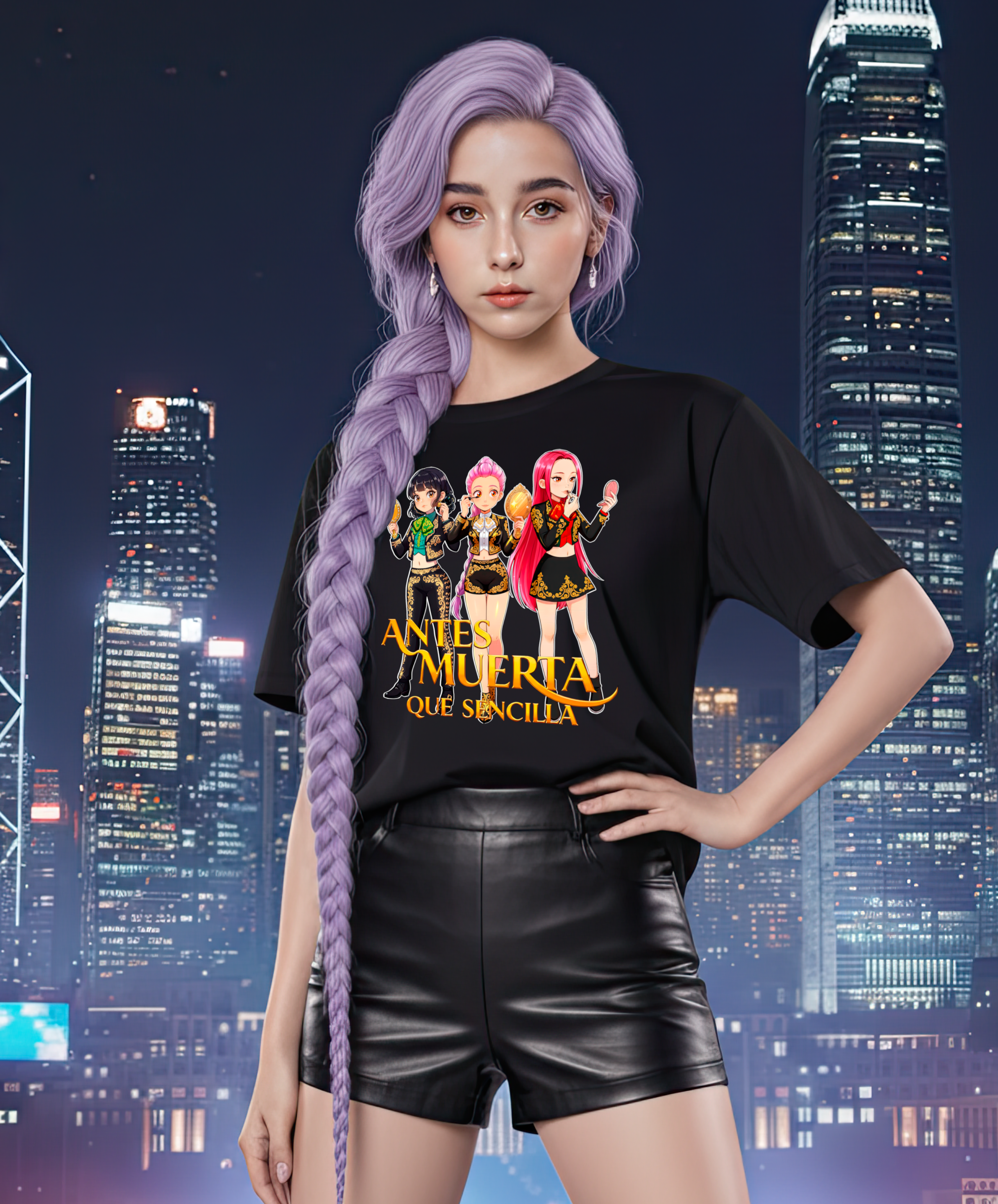 Playera Antes muerta que sencilla charro negro